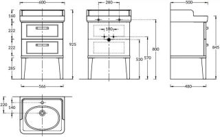 Тумба под раковину Kerama Marazzi Pompei PO.M.60.2\CAM 60 см камео бежевый